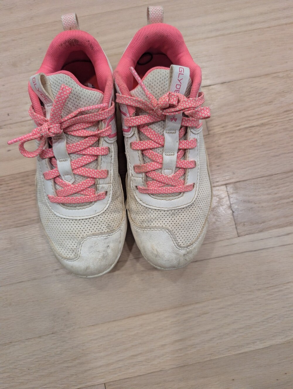Under Armour Kids White and Pink Athletic Spikes/Cleats